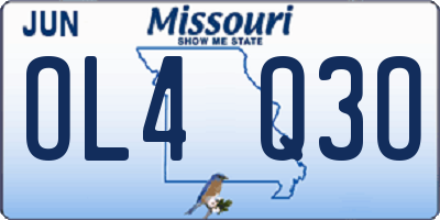 MO license plate OL4Q3O