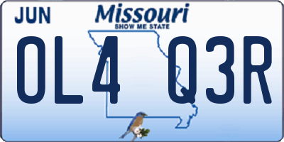 MO license plate OL4Q3R