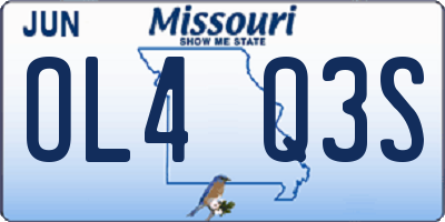 MO license plate OL4Q3S
