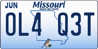 MO license plate OL4Q3T