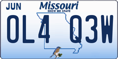 MO license plate OL4Q3W