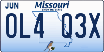 MO license plate OL4Q3X