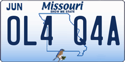 MO license plate OL4Q4A
