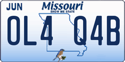 MO license plate OL4Q4B