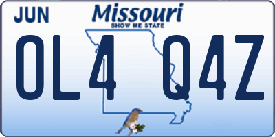 MO license plate OL4Q4Z