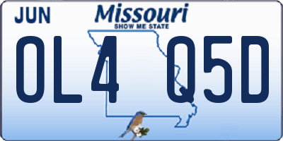 MO license plate OL4Q5D