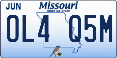 MO license plate OL4Q5M