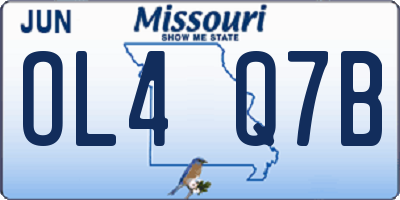MO license plate OL4Q7B