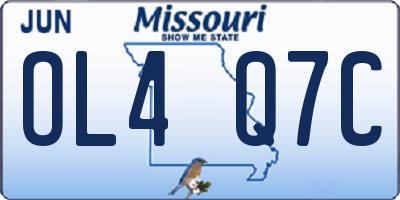 MO license plate OL4Q7C