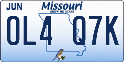 MO license plate OL4Q7K