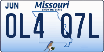 MO license plate OL4Q7L