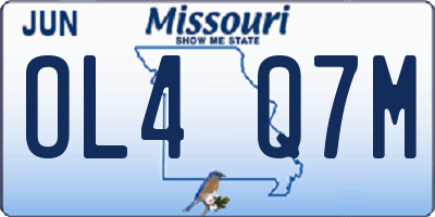 MO license plate OL4Q7M