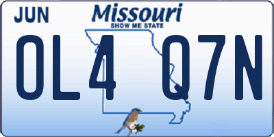 MO license plate OL4Q7N