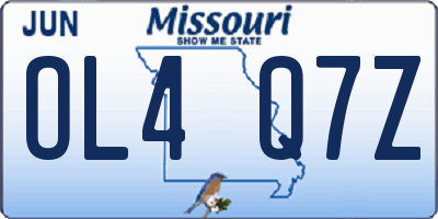 MO license plate OL4Q7Z