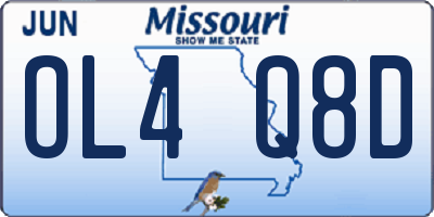 MO license plate OL4Q8D