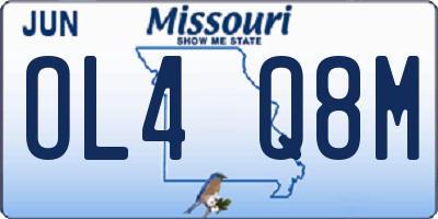 MO license plate OL4Q8M
