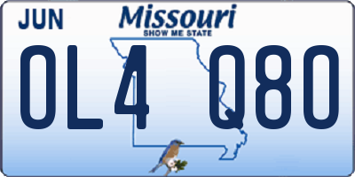 MO license plate OL4Q8O