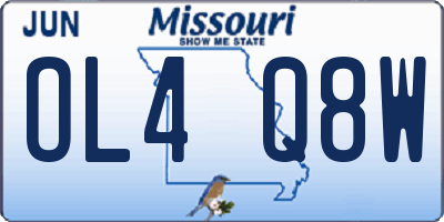 MO license plate OL4Q8W