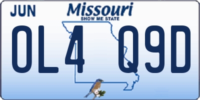 MO license plate OL4Q9D