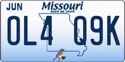 MO license plate OL4Q9K