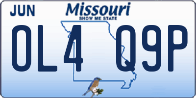 MO license plate OL4Q9P