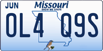 MO license plate OL4Q9S