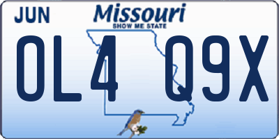 MO license plate OL4Q9X