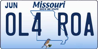 MO license plate OL4R0A