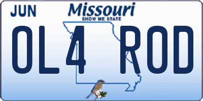 MO license plate OL4R0D