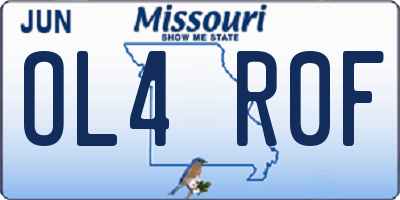 MO license plate OL4R0F