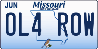 MO license plate OL4R0W