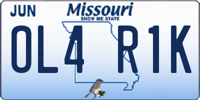 MO license plate OL4R1K