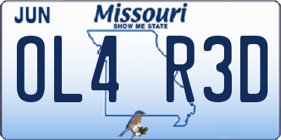 MO license plate OL4R3D