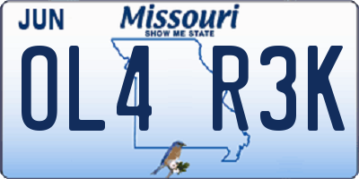 MO license plate OL4R3K