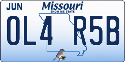 MO license plate OL4R5B