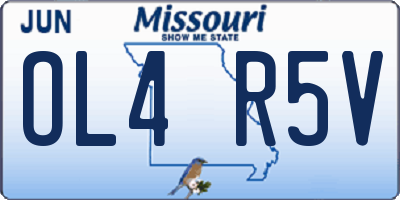 MO license plate OL4R5V