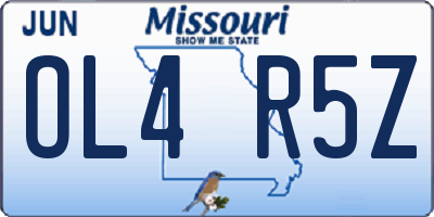 MO license plate OL4R5Z