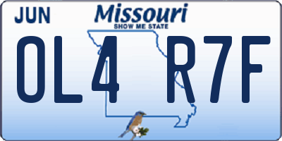 MO license plate OL4R7F