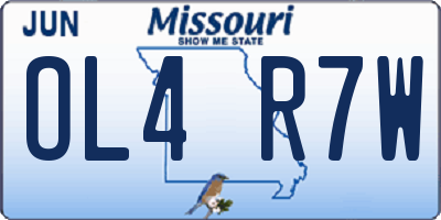 MO license plate OL4R7W