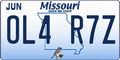 MO license plate OL4R7Z