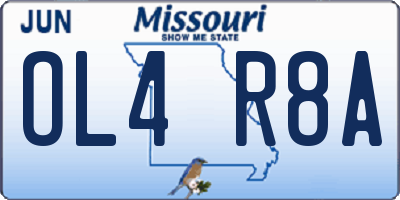 MO license plate OL4R8A