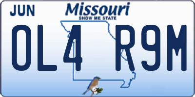 MO license plate OL4R9M