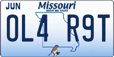 MO license plate OL4R9T