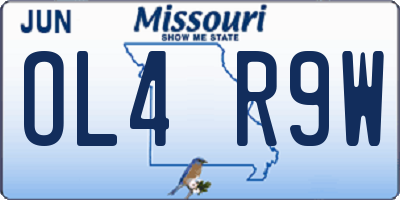 MO license plate OL4R9W