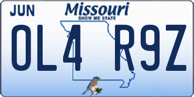 MO license plate OL4R9Z