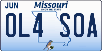 MO license plate OL4S0A
