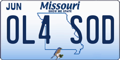 MO license plate OL4S0D