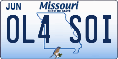 MO license plate OL4S0I