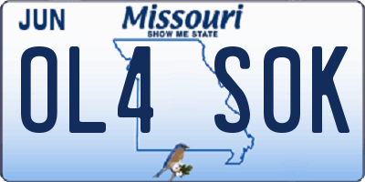 MO license plate OL4S0K