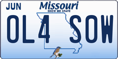 MO license plate OL4S0W